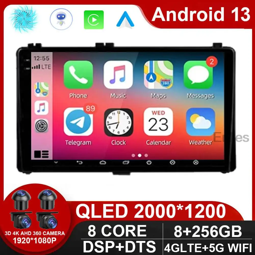 

Android 13 For Toyota Corolla 11 Auris E180 2017 - 2018 Car Radio QLED Autoradio DSP RDS ADAS WIFI Stereo Multimedia NO DVD