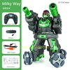 Multiplayer Combat Gesture Sensing Launch Water Bomb Remote Control Robot 2.4G 4WD 6 Life Auto Demo 360° Rotate RC Stunt Robot 5