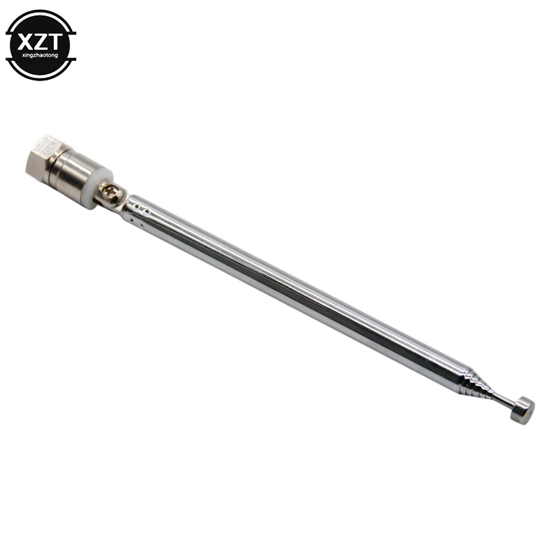 F Type Radio TV Antenna 7 Section Telescopic Aerial Replacement Connector For TV AM FM Radio Cable 21-98cm Wholesale