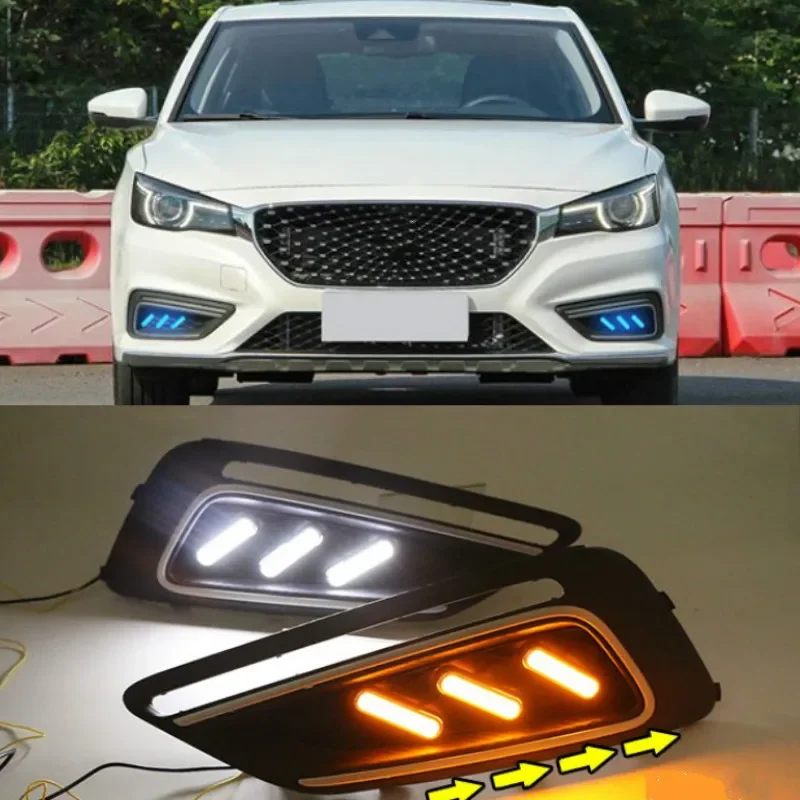 

1Pair LED DRL Daytime Running Light for MorrisGarages MG6 MG 6 2017 2018 2019 2020 DC 12V with Yellow Turn Signal Lamp