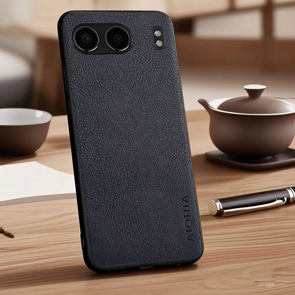 Minimalist Faux Pebbled Leather Phone Case Cover
