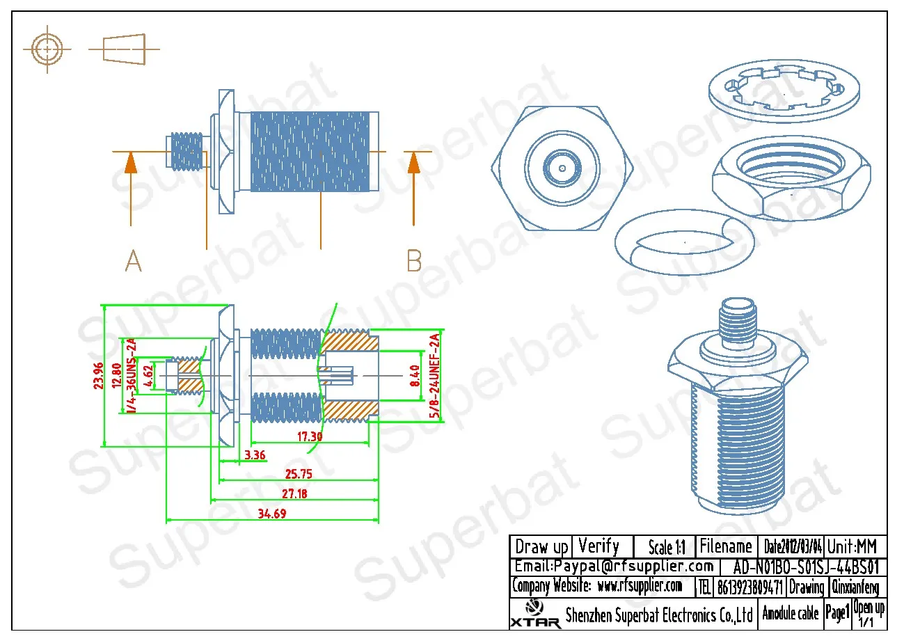 SMA Female to N Jack RF Coaxial Connectors