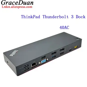 레노버 씽크패드 노트북용 선더볼트 3 도크, 40AC 스위치, DBB9003L1 USB C타입 도킹 스테이션, 4K 60hz DP HDMI VGA RJ45, 03X7543