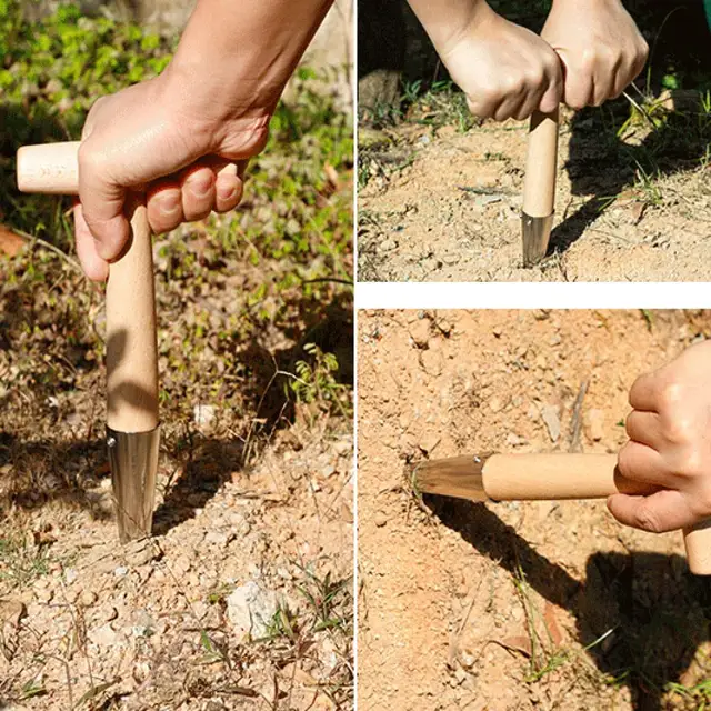 Tartós Ellenállás Elleni Lyukú Lyukasztó Hasznos Rozsdamentes Acél Talaj Fúrási Lyuk Ültetési Szerszám Kerti Készletek Farmhoz - Image 5