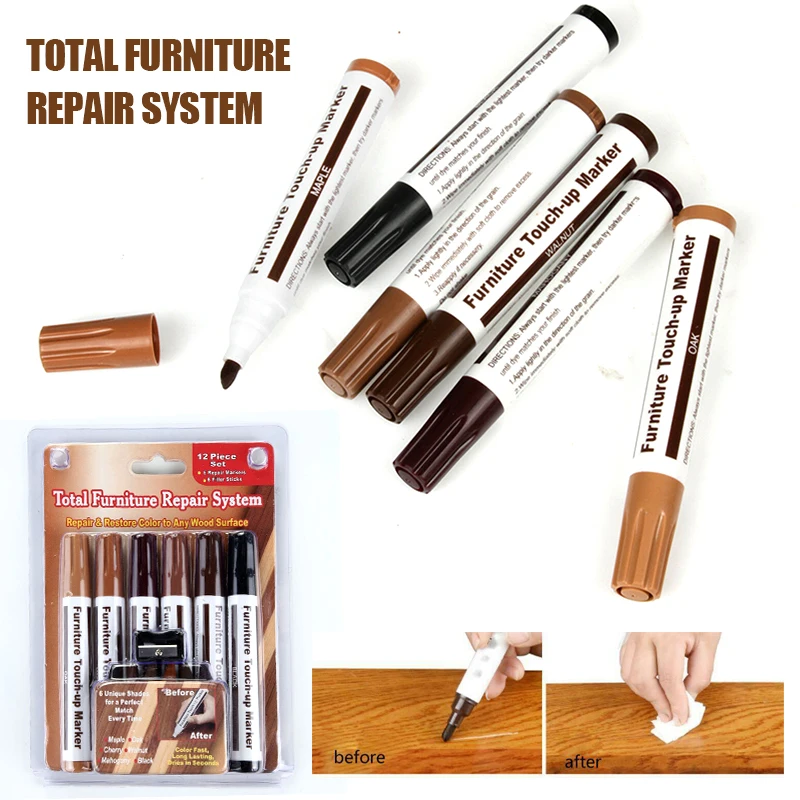 

13pcs Wood Furniture Touch Up Marker Pen Wax Scratch Filler Remover Repair