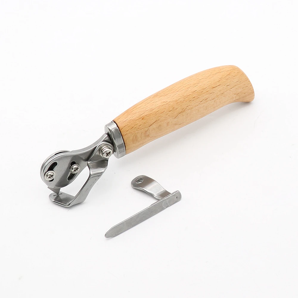Leather Craft Cutting Knife Handmade DIY Leather Making Tool Straight Knife Arc Equal Distance Trimming Hand Tool