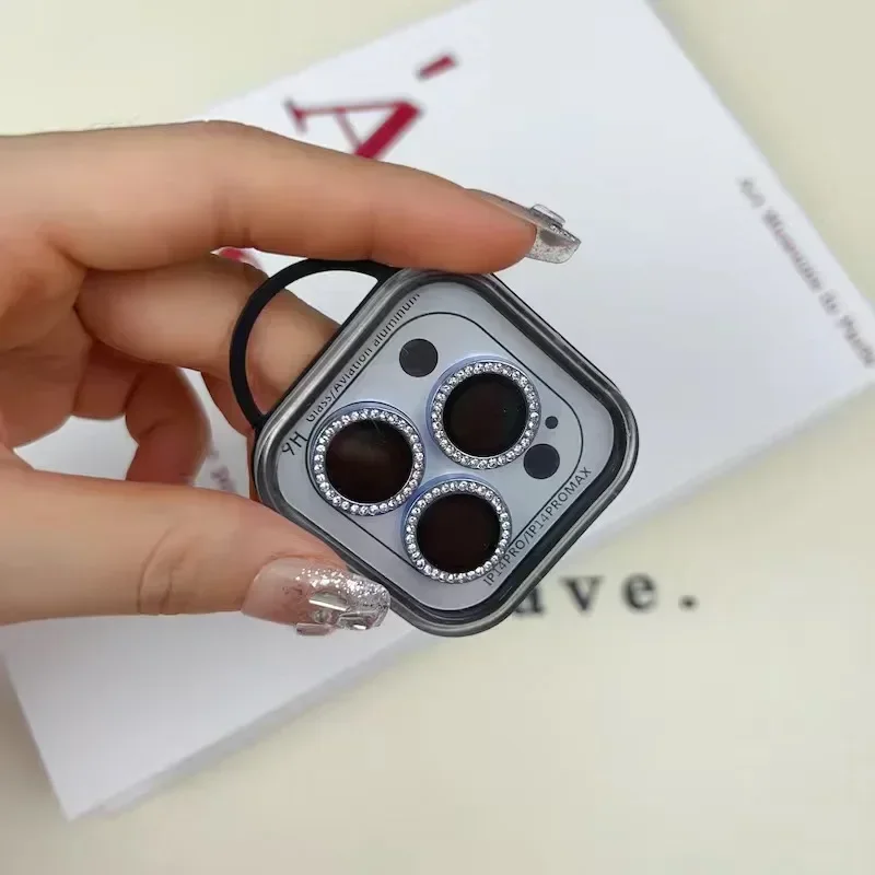 Glitter Diamond Camera Lens Protector - Premium Back Cover Lens Ring Glass