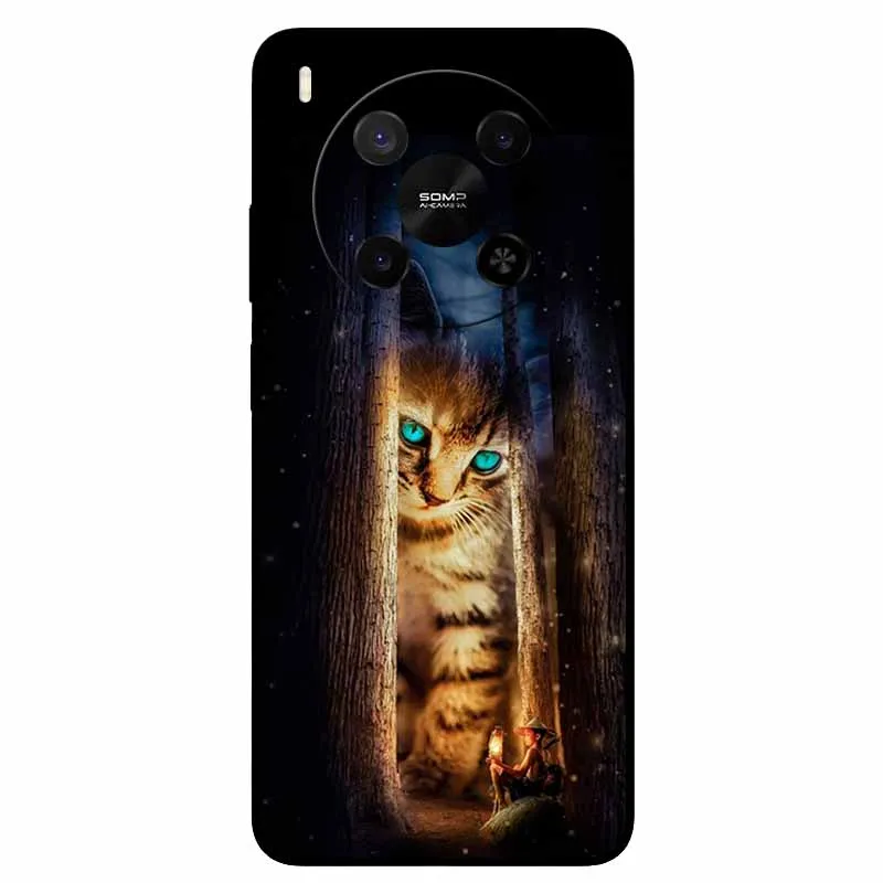 Lion Cat Black Soft Silicone Fashion Phone Case - Protective TPU Coque