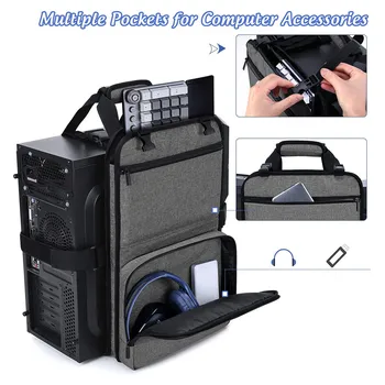 Custodia da trasporto per PC per computer da gioco desktop Borsa da trasporto per riporre oggetti da viaggio, custodia per processore principale del computer e tastiera ﻿
