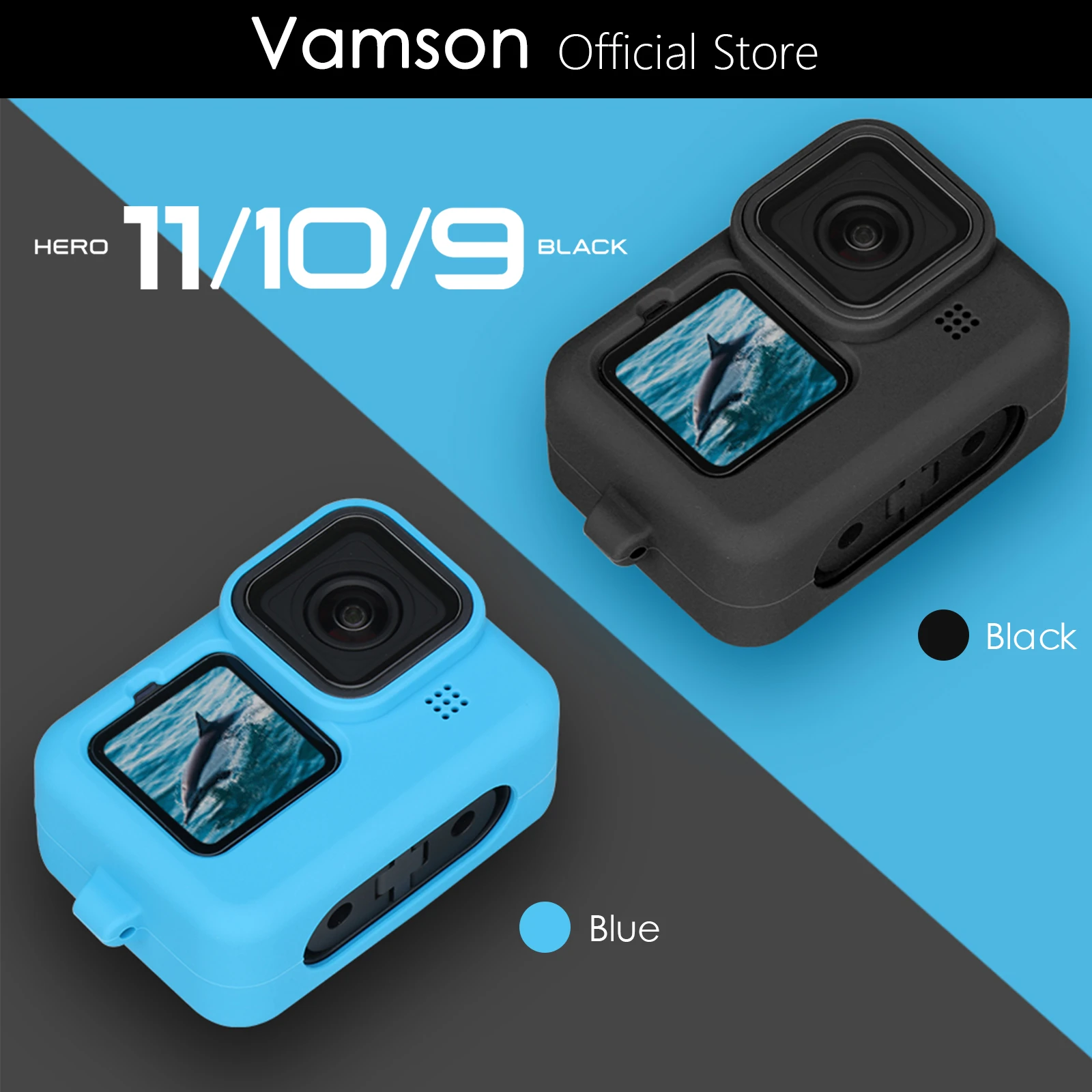 Funda de silicona para Gopro Hero 11 10, carcasa protectora completa, accesorios para cámara, color negro, VP662|Carcasas para videocámara deportiva| - AliExpress