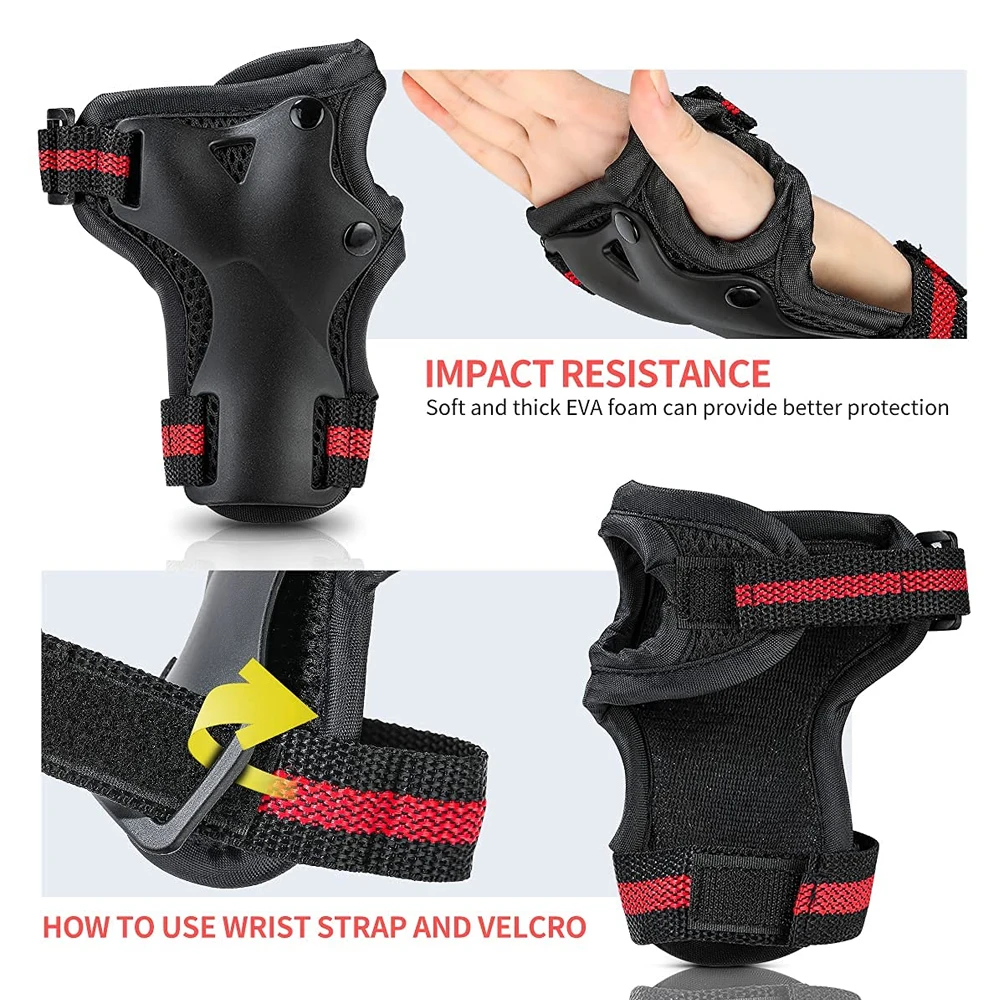 6PCS Knee & Elbow Pads Set with Wrist Guards Multi-Sport Protective Gear for Kids/Adults Cycling Skating Riding Safety