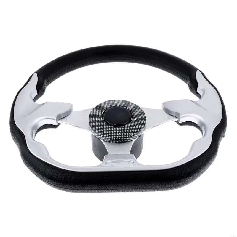 R3ME Boats Steering Wheel Pontoons Boats Accessories Replacements Aluminum Alloy 3 Spokes Steering Wheel for Yacht Speedboat