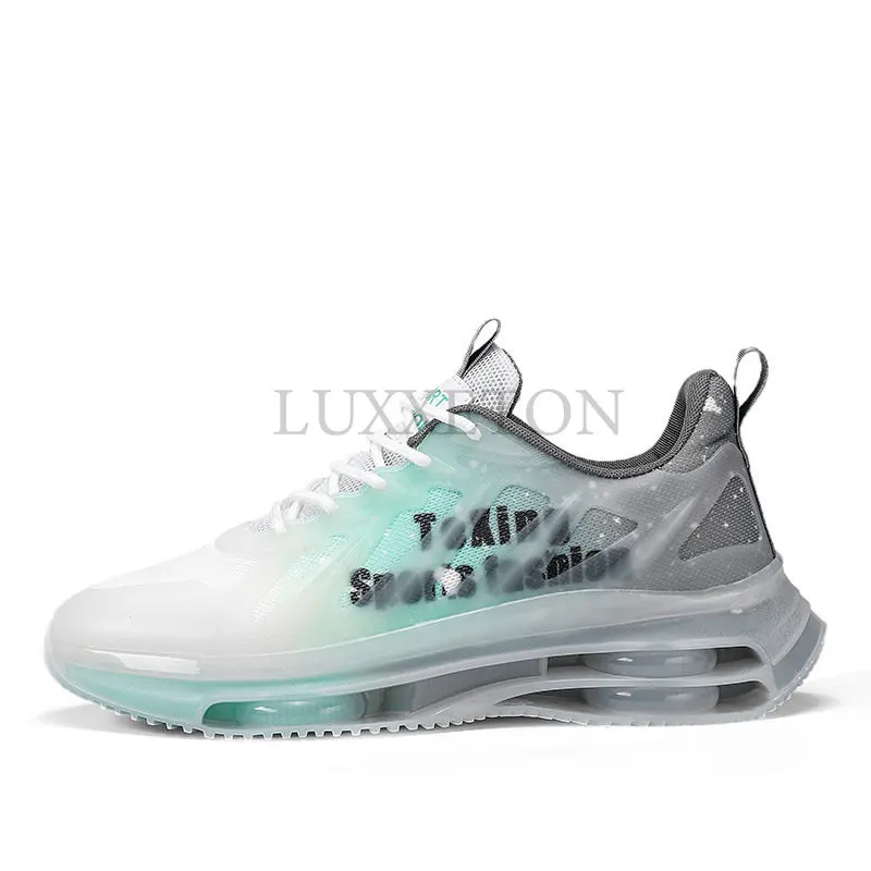 

Мужские кроссовки, беговые ботинки, модная спортивная обувь для бега на открытом воздухе, сетчатая дышащая амортизирующая черная искусственная кожа, мужская обувь большого размера