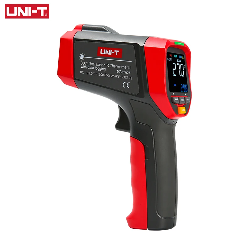 uni-t-digital-infrared-thermometer-ut303d-industrial-non-contact-thermometers-laser-temperature-meter-gun-32℃-600℃-data-hold