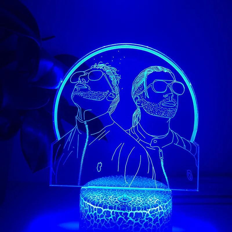 night lamp 3D LED Night Light French Rap Group PNL Home Decor Bedroom Cartoon Table 16Color Changing Touch Lamp For Fans Gifts Light motion sensor night light