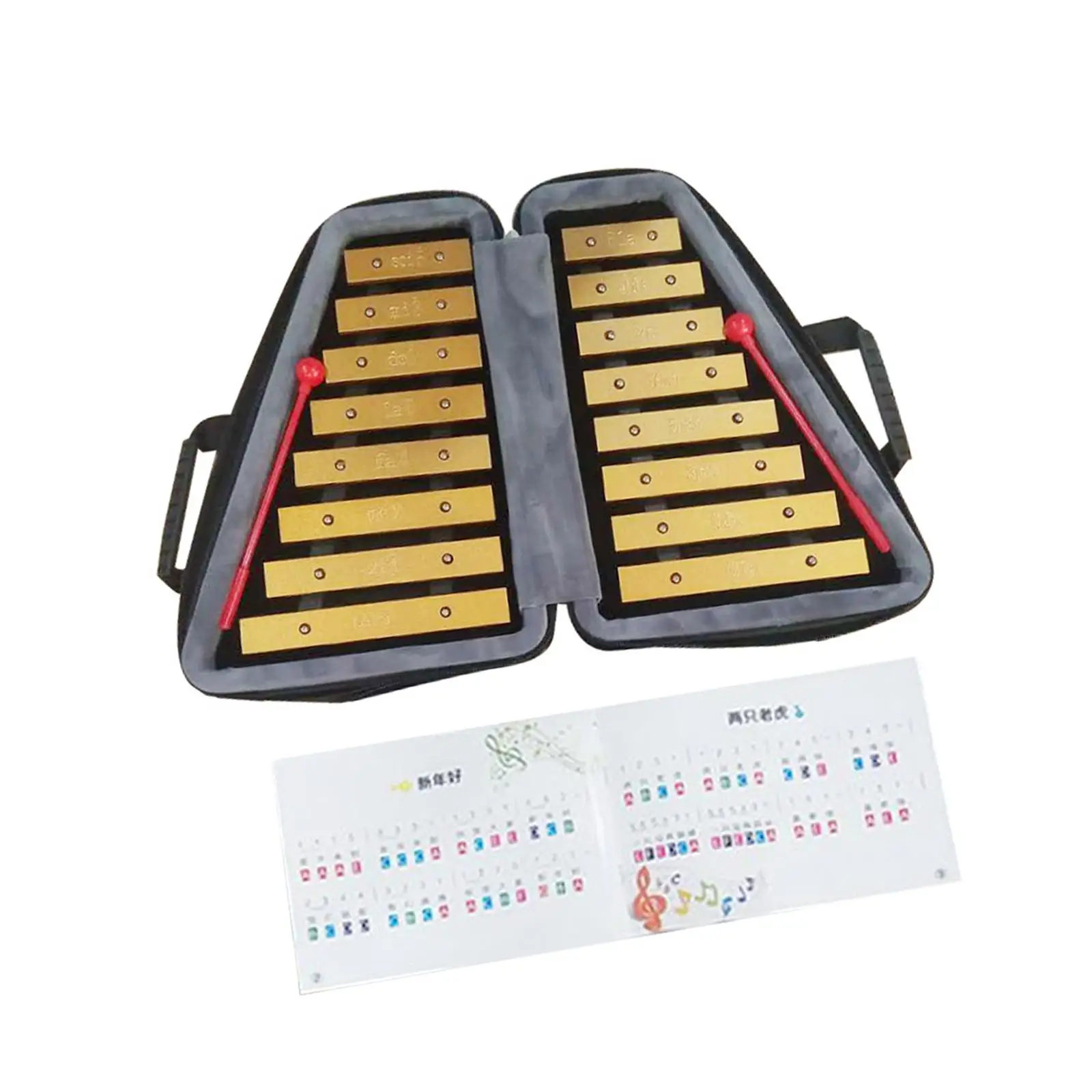 16 Note Xylophone Metal Hand Percussion Hand Knock Piano Toy for Event Concert Family Sessions Music Lessons School Orchestras