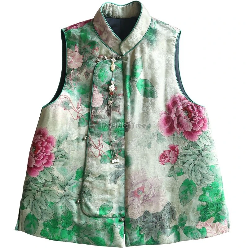 Printed classical vest chinese spring festival cotton garment leisure daily loose versatile vest