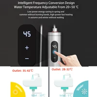Fudeer chauffe-eau électrique chauffe-eau instantané pour évier chauffe-eau en acier inoxydable sous évier 5500W pour cuisine 2