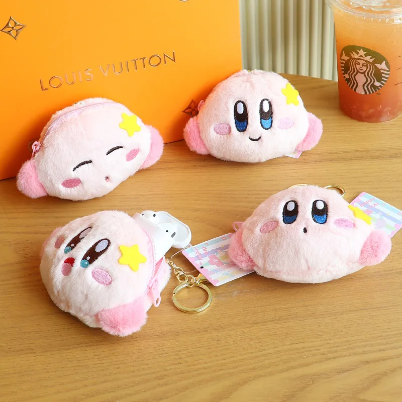 Kawaii Kirby Anime Cartoon Plush Headphone Bag keychain Cute Doll Toys Coin  Purse Car key backpack accessories pendant Girl Gift - AliExpress