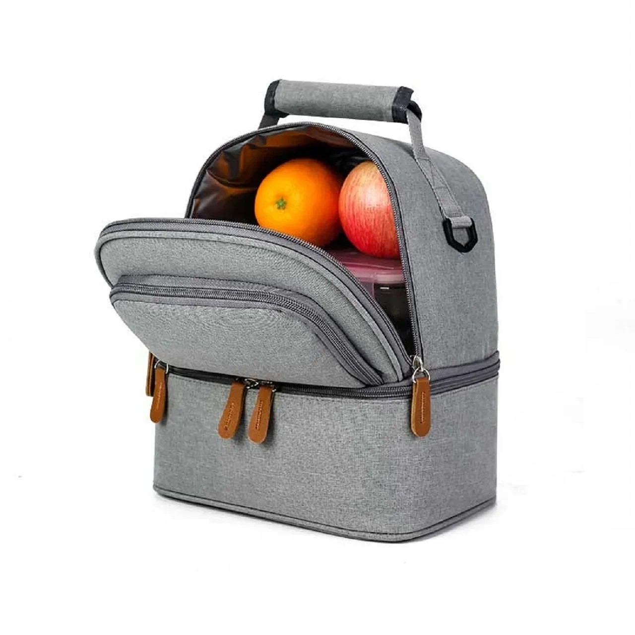 Large capacity portable lunch bag hot picnic school food lunch bag insulation material fresh cooler handbag with bag lunch bag cooler bag