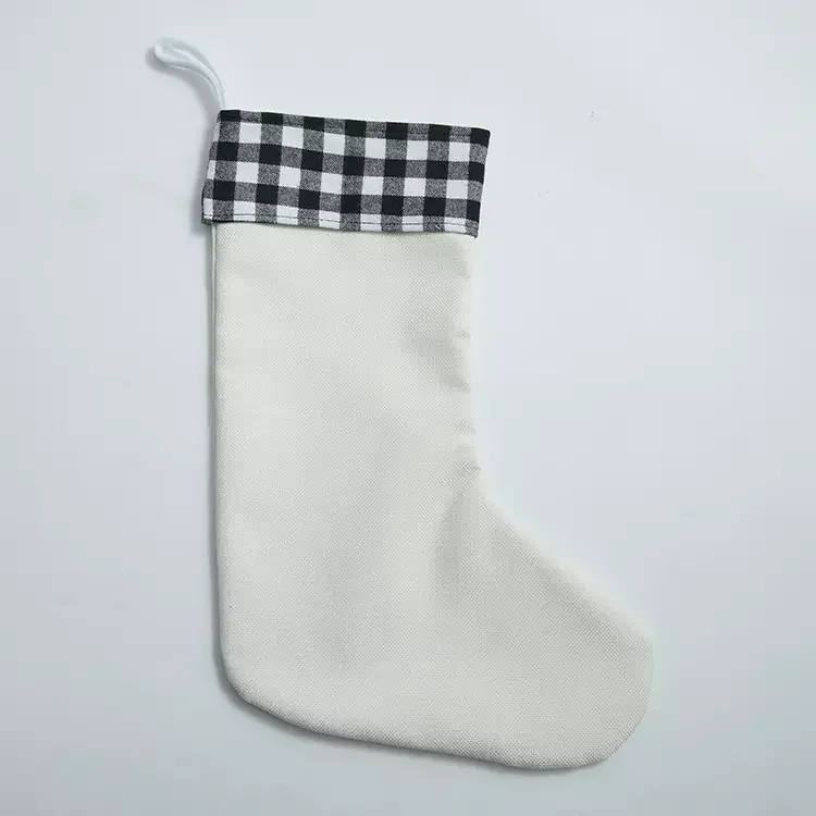 10pcs/Lot RubySub White Short Plush Sublimation Blank Socks Sublimation Christmas Stocking Christmas Stocks