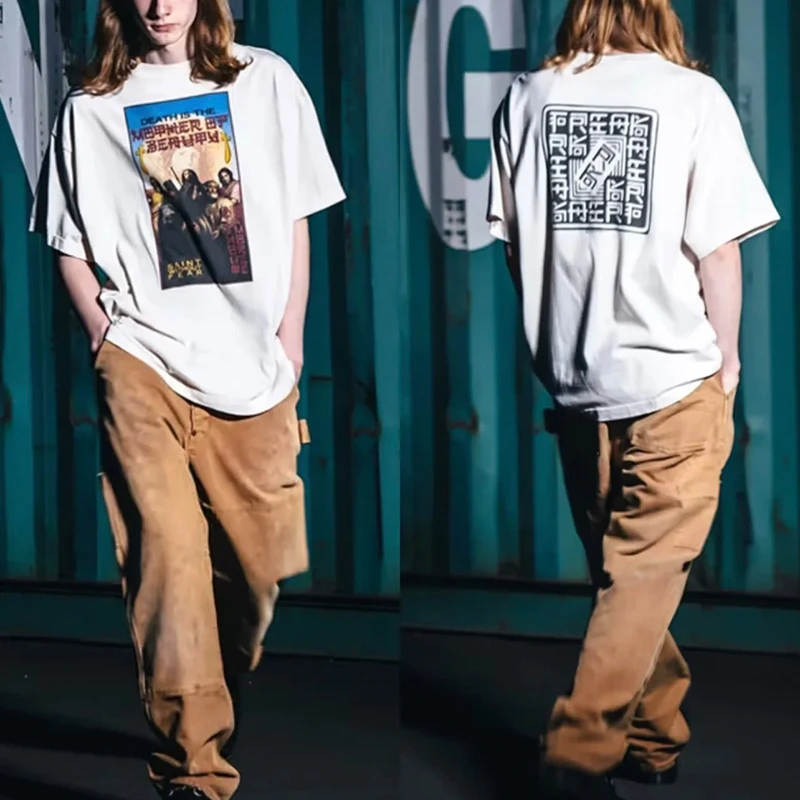 完売限定品【定価19,800円】ハイストリート　高級ラスティプリント柄シャツ ラストXLのみ】THINK[真紅] (シンク) “SUKA SHIRTS” - DISSIDENT