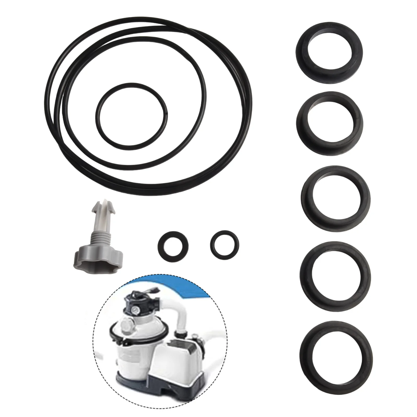 Air Release Valve O-Rings Replacement Rubber Seal Gasket Part Repair Set for Sand Filter Pump O-Ring Kit Garden Pool Supplies