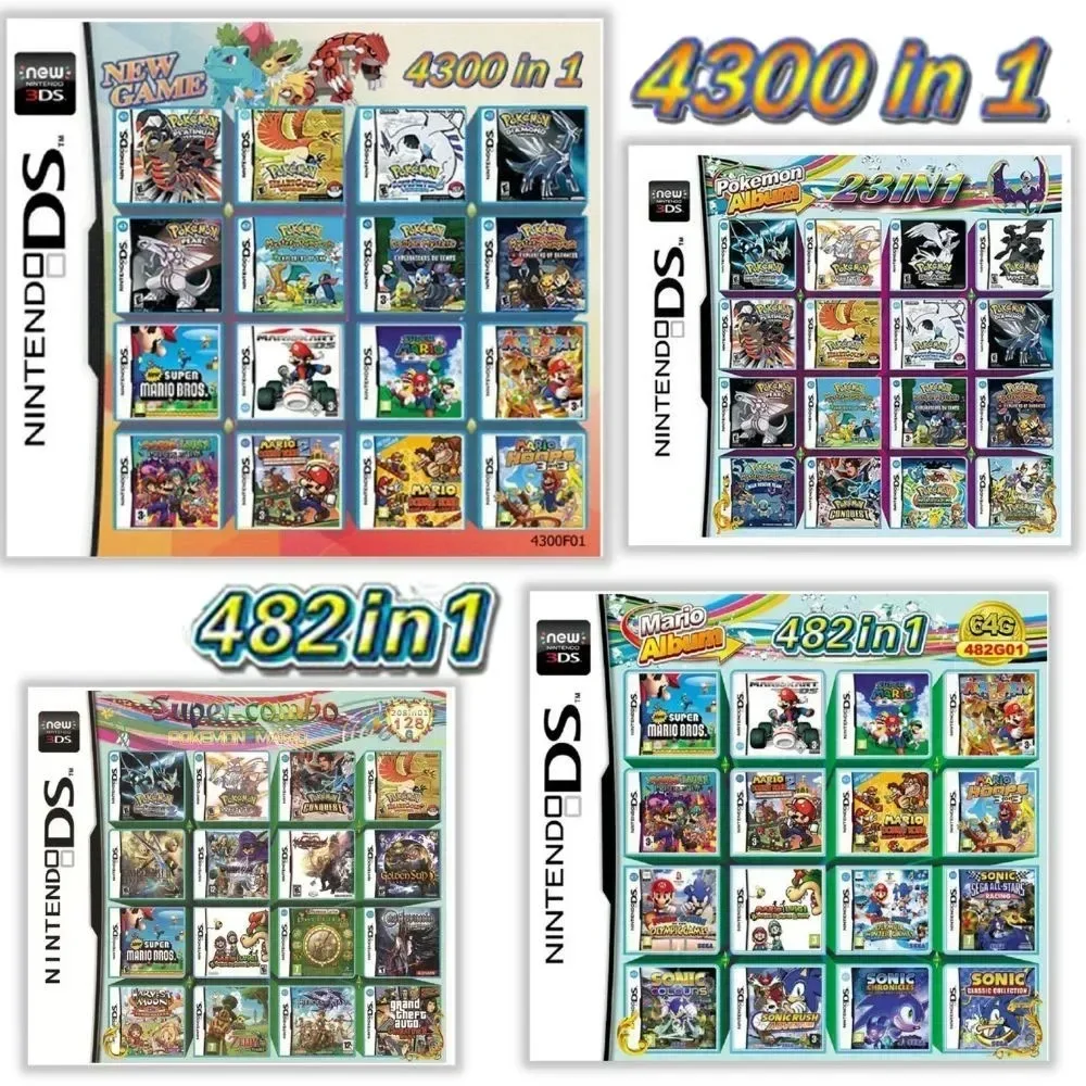 popular USA 4300 in 1 Compilation Pokemon GameCards DS NDS 3DS 3DS NDSL Game Cartridge Card Video Game Handheld Player (R4 Card)
