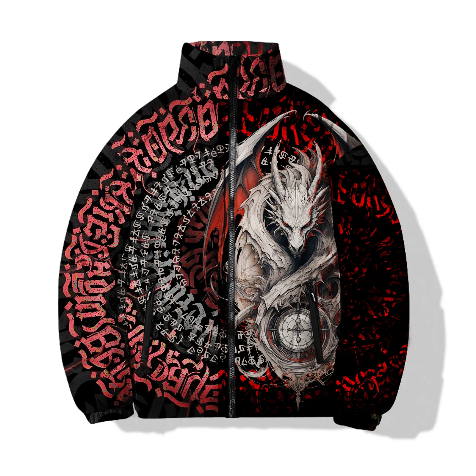 Parkas con estampado de dragón y fénix de moda, abrigos de invierno casuales y versátiles para hombre, ropa de invierno de nuevo estilo, chaquetas para hombre, abrigo para hombre