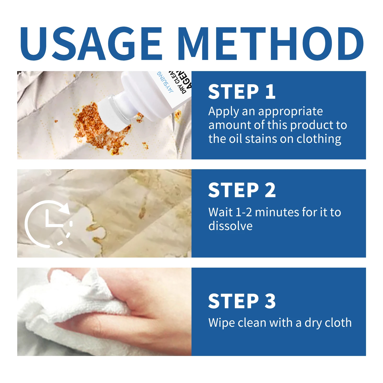 JAYSUING Fabric dry cleaning agent powerful decontamination convenient and fast for clothes, small white shoes, no need to wash