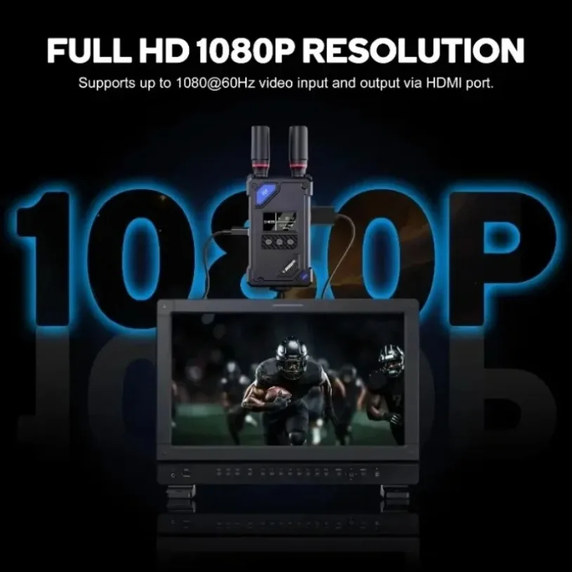 450M Wireless HDMI-Compatible Video Extender Kit Transmitter Receiver for Gaming Cameras Supported with NP-F Series Batteries