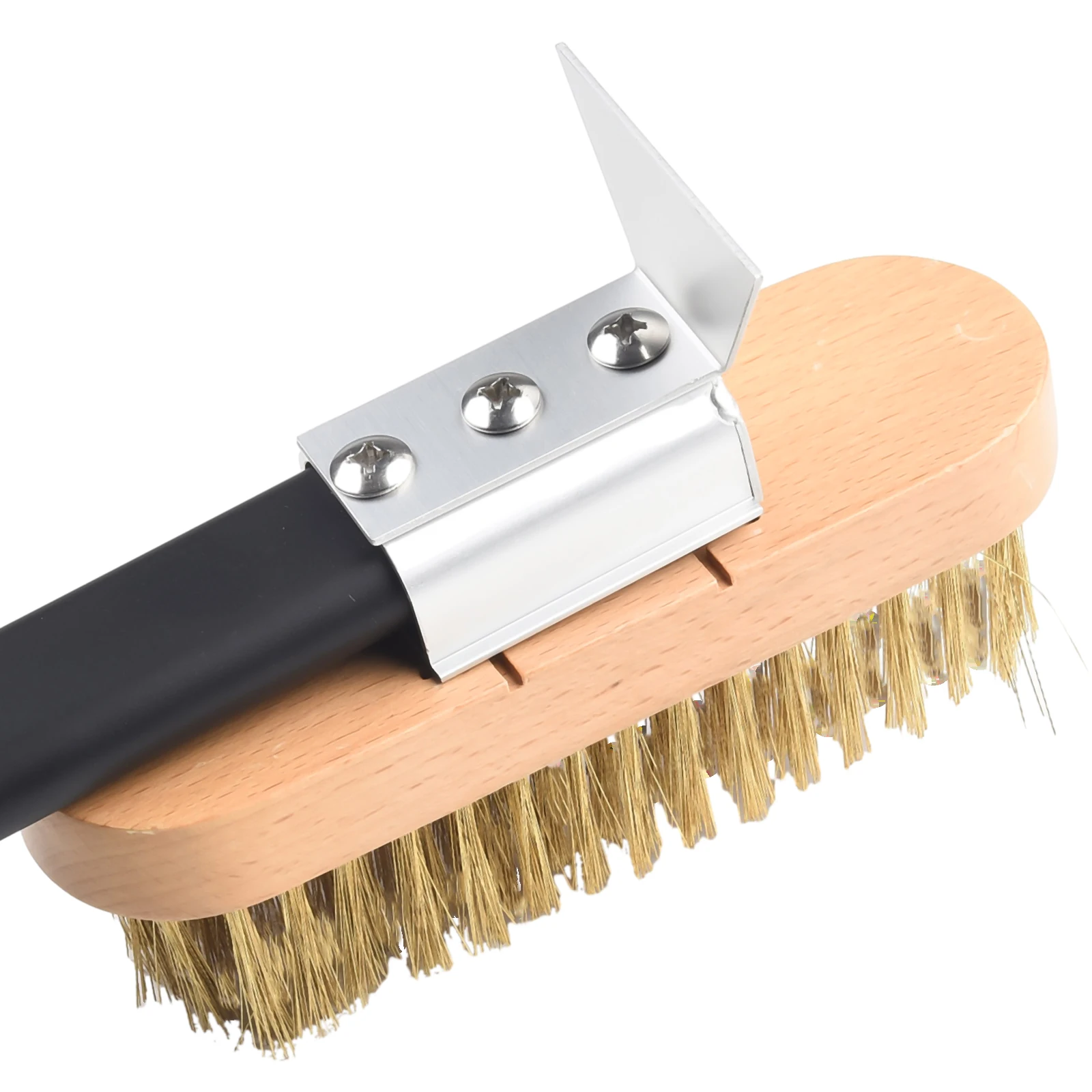 

Length Adjustable Pizza Oven Brush with Scraper Alloy & Wood Material Cleaning Tool for Ovens Grills and Pizzas Stones