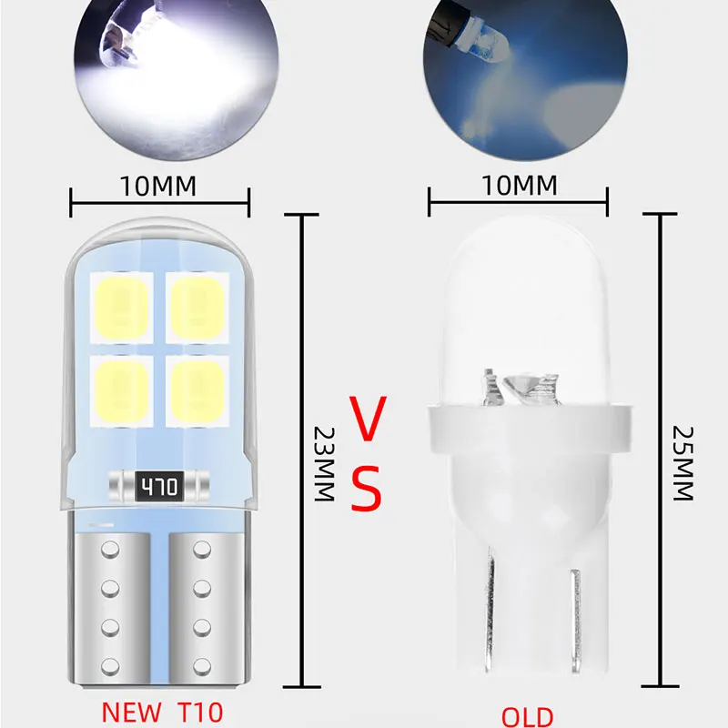 10PCS W5W T10 LED  Canbus 3030 8SMD 6000K 168 194 Led NoError ڵ ׸ ȣ    ȣ  12v