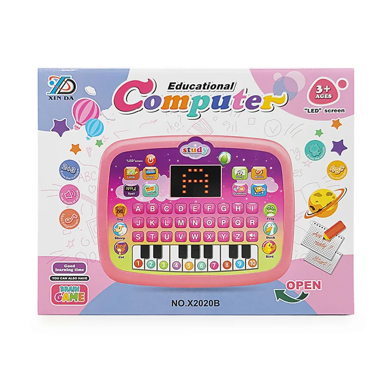 New Children Early Tablet LED Pad  Music Sounding Toy  Gifts  Point Reading Machine  Educational Toys Musical Analog  for kids 4