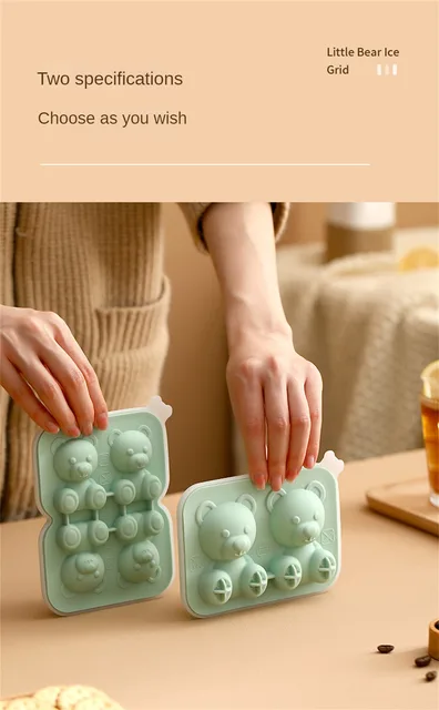 Cute Teddy Bear Ice Cube Making Mold Splash-proof And Easy To Fall Off, For  Refrigerator With Container, Cute Bear Ice Cube Tray - AliExpress