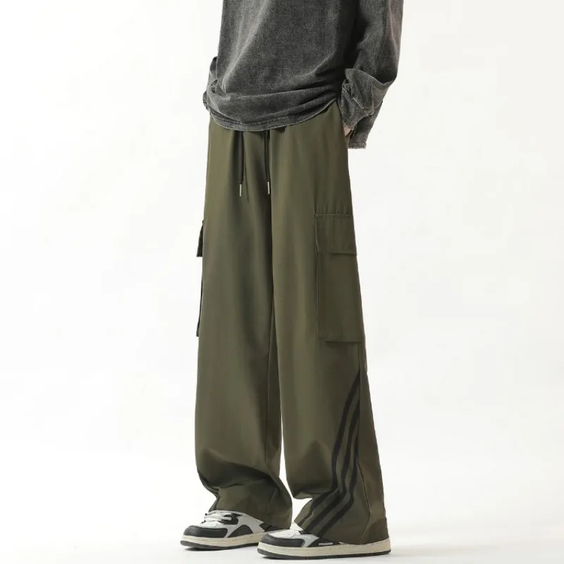 High Quality Hot Selling Items! Summer New Trendy Versatile Side Ribbon Couple Work Wear Casual Pants