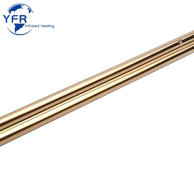 

23x11mm 100mm long, leads 1000mm, 57.5 VAC, 250W Gold-plated double-tube short-wave halogen infrared heat lamps, heater element