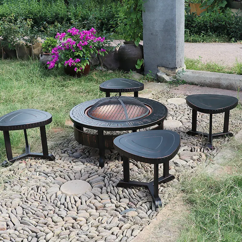 Outdoor Patio Heaters Villa Barbecue Stove Barbecue Table Home Charcoal  Heating Stove Grilled Brazier Camping Firewood Heater - AliExpress