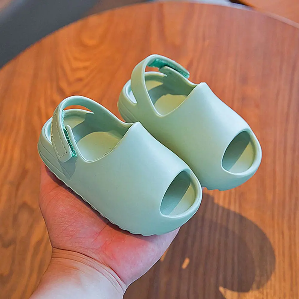 Kids Slipper Boys Girls Summer Shoes Baby Sandals Solid Color Anti-Slip Beach Casual Toddler Shoes 13-16cm