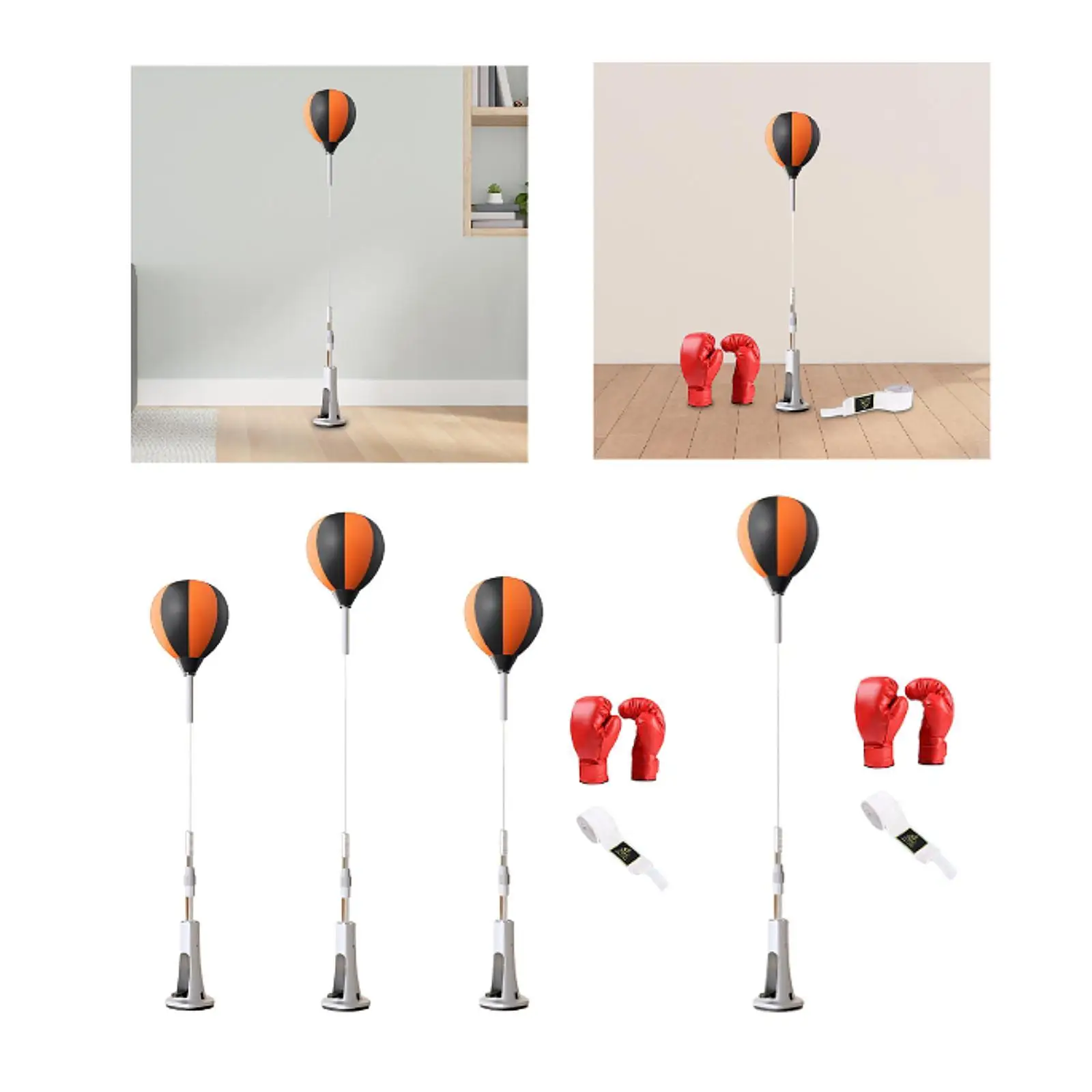 Freestanding Boxing Punching Bag with Reaction Ball for Training