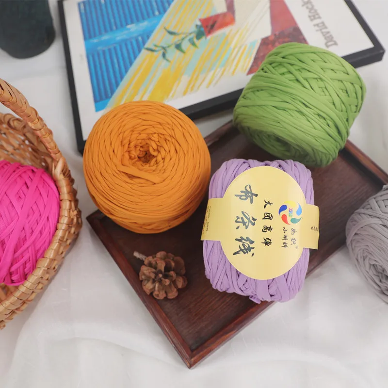 300g Large ball of high elastic cloth strip thread thick wool wool handmade DIY knitting material package 5