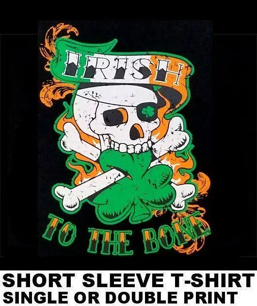 Irish To The Bone Bad Ireland Flag Skull Bones Shamrock T Shirt Ws24 Maniche Lunghe O Corte