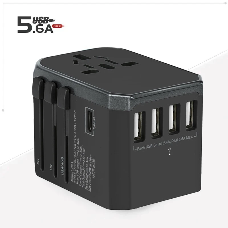 Universal Travel Adapter with USB Type C Charger - International Plug