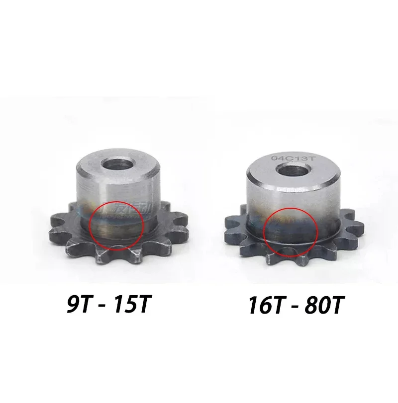 #25 Chain Drive Sprocket 9 Tooth to 24 Tooth Pitch 1/4" 6.35mm 04C Roller Chain Sprocket 45# Steel 1PCS