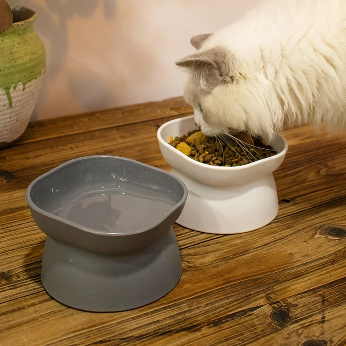 1pc-Pet Inclined Feed Bowl, Cat and Dog Dining Bowl, Pet Neck Protection