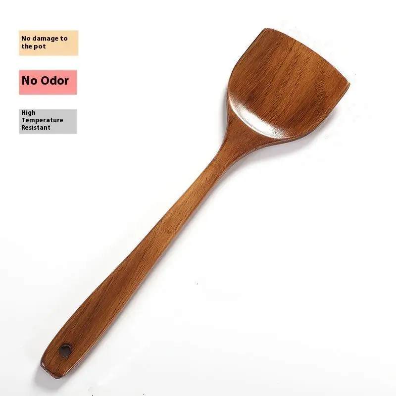 Wooden Spatula Long Handle Heat Resistant Spoon Non-Stick Pan Wood Shovel Cooking Spatula Kitchen Utensils Cookware For Home