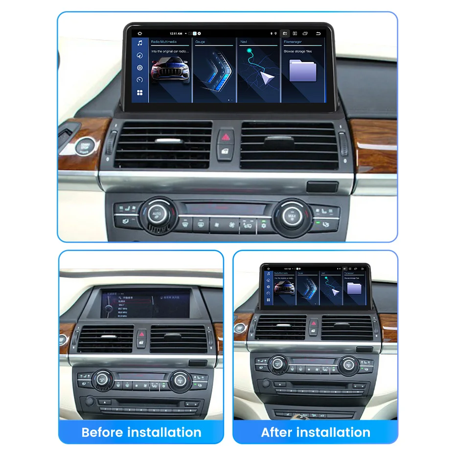 안드로이드 올인윈 BMW X5 E70 X6 E71 2007-2013 CCC CIC 멀티미디어 플레이어 카플레이, 자동차 스테레오 GPS, 2Din DVD 헤드 유닛, 8 코어, 안드로이드 12