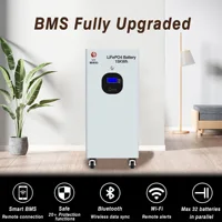 SAIJIAOYANG Batterie solaire domestique LiFePO4 sur pied 15 kWh avec BMS intelligent 200A intégré, système d'extinction chimique, 10 000 cycles, stockage d'énergie solaire, stock UE 3