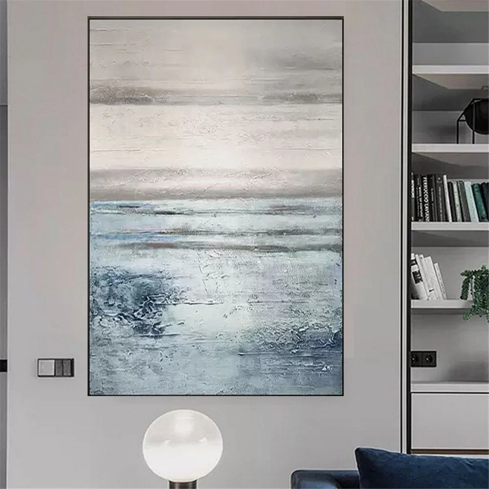 

Pure Hand-Painted Seascape, Abstract Canvas, Oil Painting, Living Room, Family, Minimalist Study, Porch, Modern Wall Sticker