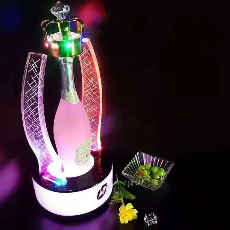 New Imperial Crown GlowBar LED Rechargeable Wine Bottle Presenter Champagne Glorifier Display VIP Service Tray For NightClub